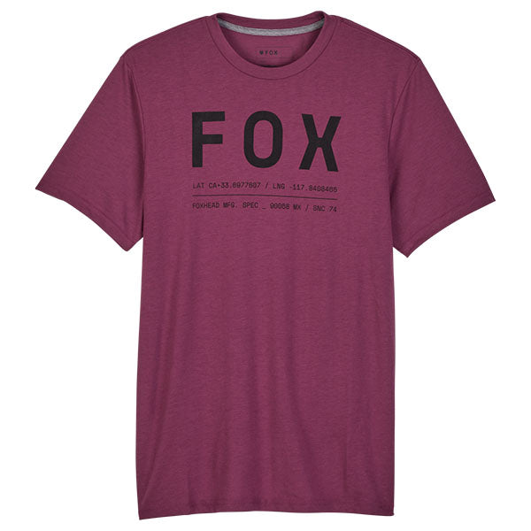 Crisp studio image on a white background of Fox Racing Non Stop Tech Tee; showing tee fit, printed graphics, and crew neckline; SKU 31688-001-S