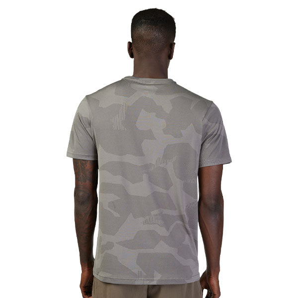 Professional studio photo of Fox Racing Rep Jacquard Tee; showing tee fit, printed graphics, and crew neckline; SKU 30976-247-S