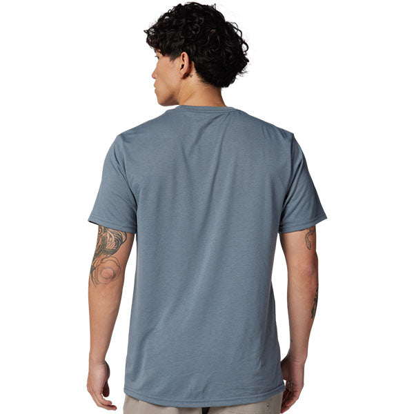 Crisp studio image on a white background of Fox Racing Non Stop Tech Tee; showing tee fit, printed graphics, and crew neckline; SKU 31688-001-S