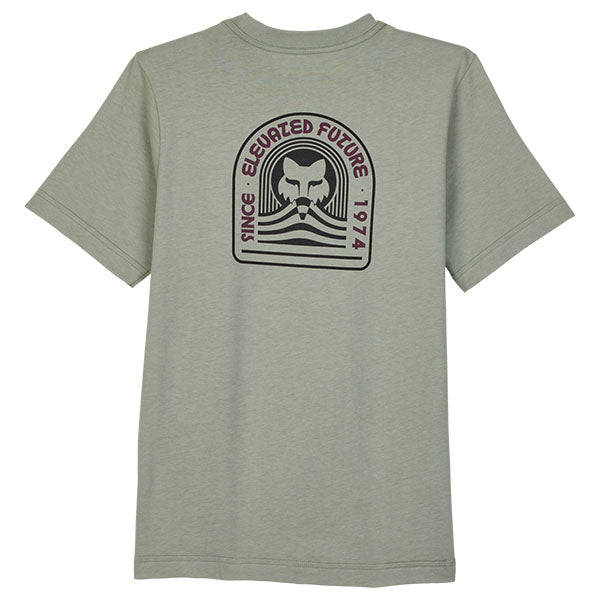 Crisp studio image on a white background of Fox Racing Exploration Premium Tee (Youth); showing tee fit, printed graphics, and crew neckline