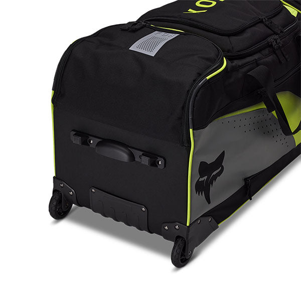 Fox Racing Shuttle Divider Roller Gearbag SKU 32337 Cloud Gray alternate view showing exterior compartments and branding
