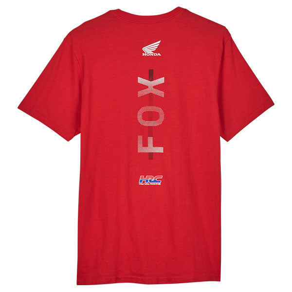 Professional studio photo of Fox Racing Fox x Honda II Premium Tee; showing tee fit, printed graphics, and crew neckline; SKU 32059-122-S