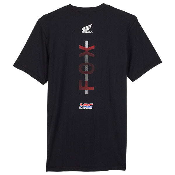 High-resolution studio image of Fox Racing Fox x Honda II Premium Tee; showing tee fit, printed graphics, and crew neckline; SKU 32059-122-S
