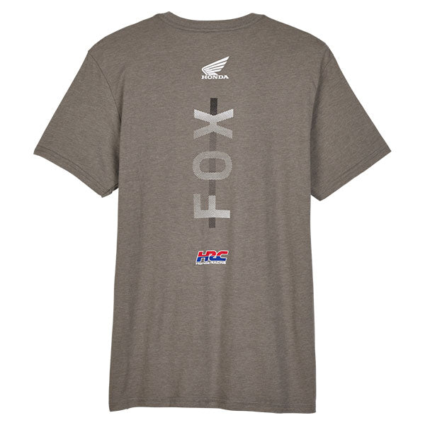 Clean studio shot of Fox Racing Fox x Honda II Premium Tee; showing tee fit, printed graphics, and crew neckline; SKU 32059-122-S