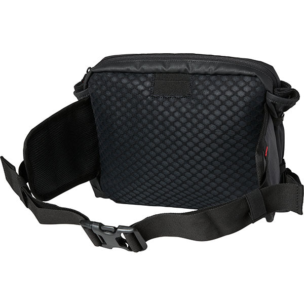 Fox Racing Utility 5L Lumbar Hydration Pack SKU 28929 Black interior view showing HydraPak reservoir and fleece-lined pocket