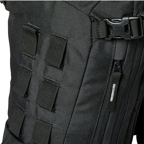 Fox Racing Utility 12L Hydration Pack SKU 28407 Black back view showing reservoir access panel and back padding