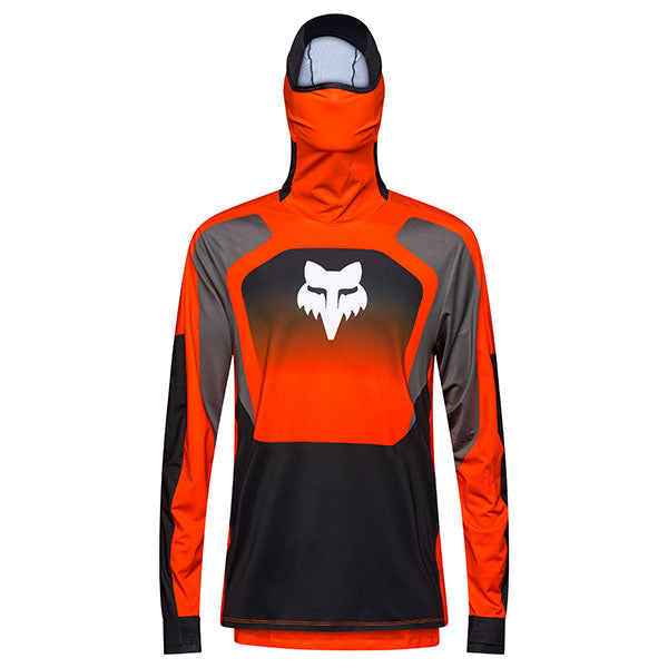 Front view of Ranger Drive Jersey in Flo Orange (SKU: 33538-824), featuring high-visibility color and buff