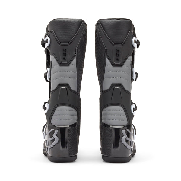 Fox Racing Comp Core Boots product image in Blk/Gry sizes 8, 9, 9.5, 10, 10.5, 11, 11.5, 12, 13, 14 SKU 28373-014-. Boots | Available at BTO Sports