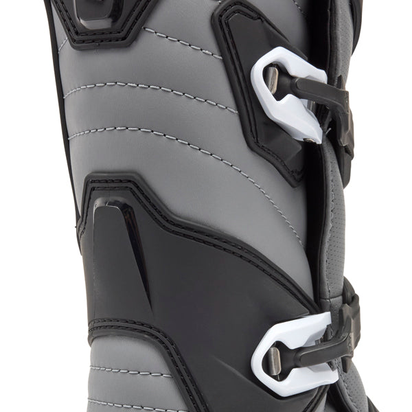 Fox Racing Comp Core Boots product image in Blk/Gry sizes 8, 9, 9.5, 10, 10.5, 11, 11.5, 12, 13, 14 SKU 28373-014-. Boots | Available at BTO Sports