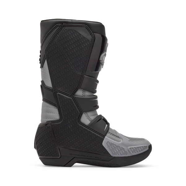 Fox Racing Comp Core Boots (Youth) rear view in Blk/Gry sizes Y-1, Y-2, Y-3, Y-4, Y-5, Y-6, Y-7, Y-8 SKU 30471-014-. Boots | Available at BTO Sports