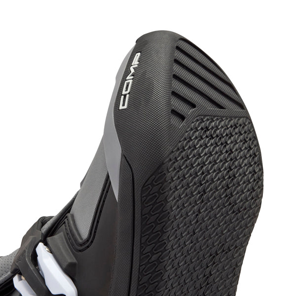 Fox Racing Comp Core Boots (Youth) product image in Blk/Gry sizes Y-1, Y-2, Y-3, Y-4, Y-5, Y-6, Y-7, Y-8 SKU 30471-014-. Boots | Available at BTO Sports