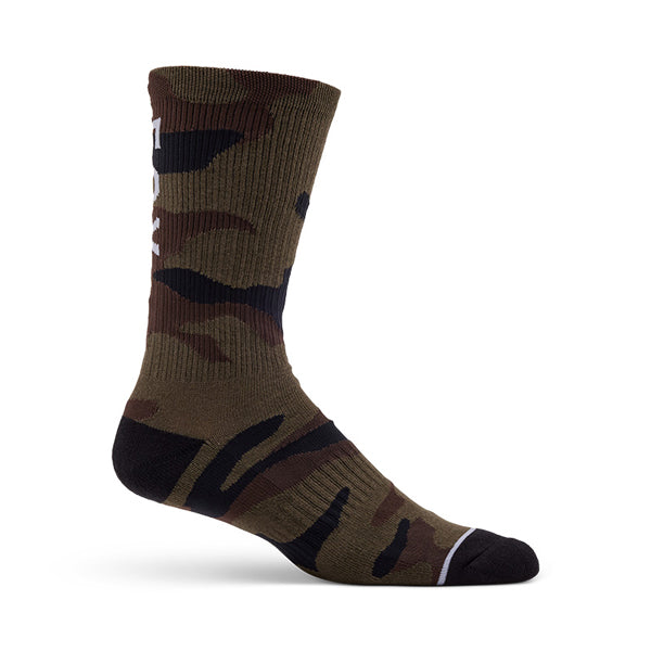 Fox Racing Camo Crew Socks front angle view in Blk/Camo sizes XS/SM, SM/MD, LG/XL SKU 32869-247-XS/S. Socks | Available at BTO Sports