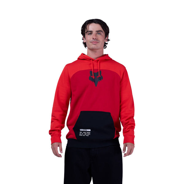Fox Racing Fracture Paneled Pullover Hoodie rear view in Red sizes SM, MD, LG, XL, 2X SKU 36267-003-S. Sweatshirts & Hoodies | Available at BTO Sports