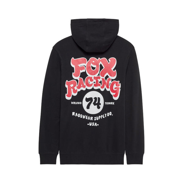 Fox Racing Racewear Pullover Hoodie side view in Blk sizes SM, MD, LG, XL, 2X SKU 36269-001-S. Sweatshirts & Hoodies | Available at BTO Sports