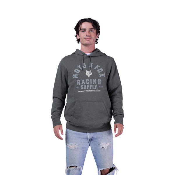 Fox Racing Local Racer Pullover Hoodie rear view in Dark/Shadow sizes SM, MD, LG, XL, 2X SKU 36274-330-S. Sweatshirts & Hoodies | Available at BTO Sports