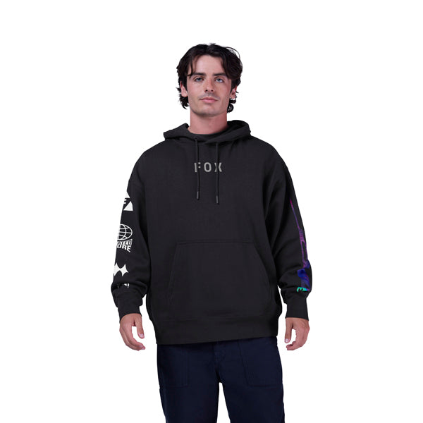 Fox Racing Image Cosmo Oversized Pullover Hoodie rear view in Blk sizes SM, MD, LG, XL, 2X SKU 36279-001-S. Sweatshirts & Hoodies | Available at BTO Sports