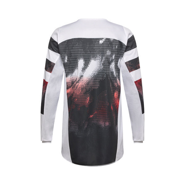 Rear view of white/flo red 180 Kairos Jersey showing sublimated graphics and extended tail, SKU 36313-047 | SKU: 36313-27 | Available at BTO Sports