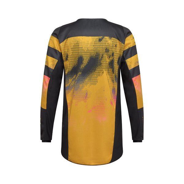 Front view of Fox Racing 180 Kairos Jersey in tangerine showing mesh collar and sublimated graphics, SKU 36313-279 | SKU: 36313-295 | Available at BTO Sports
