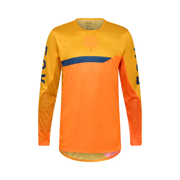 Front view of Flexair Fracture Jersey in tangerine orange with fractured graphic and TruDri® fabric, SKU 36316-279 | SKU: 36316-058 | Available at BTO Sports