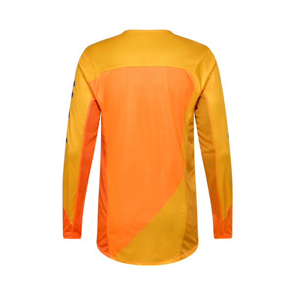 Rear view of tangerine Flexair Fracture Jersey showing ergonomic cut and bonded stretch cuffs, SKU 36316-279 | SKU: 36316-11 | Available at BTO Sports