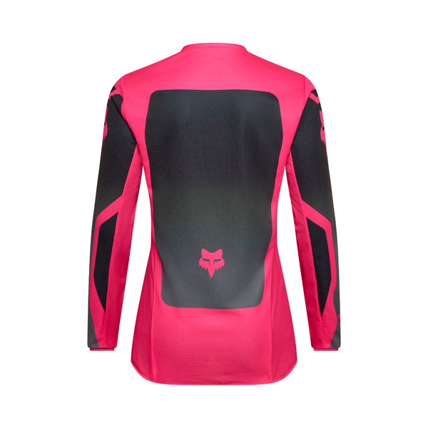 Rear view of Women’s 180 Shield Jersey in black and pink highlighting full-back mesh ventilation and sublimated Fox Shield graphics, SKU 36324-285 | SKU: 36324-28 | Available at BTO Sports - alternate view