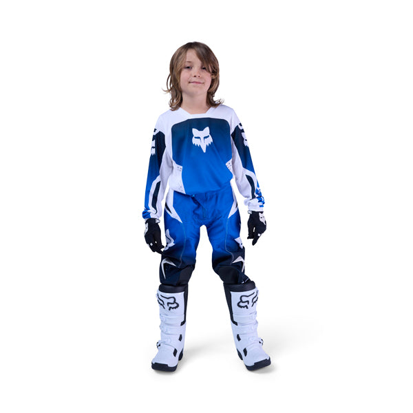 Front-facing image of white and black Fox Racing 180 women's motocross gear