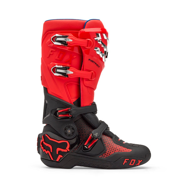 Fox Racing Instinct Boots side view in Wht/Blk/Gry sizes 8, 9, 9.5, 10, 10.5, 11, 11.5, 12, 13, 14 SKU 36361-537-. Boots | Available at BTO Sports