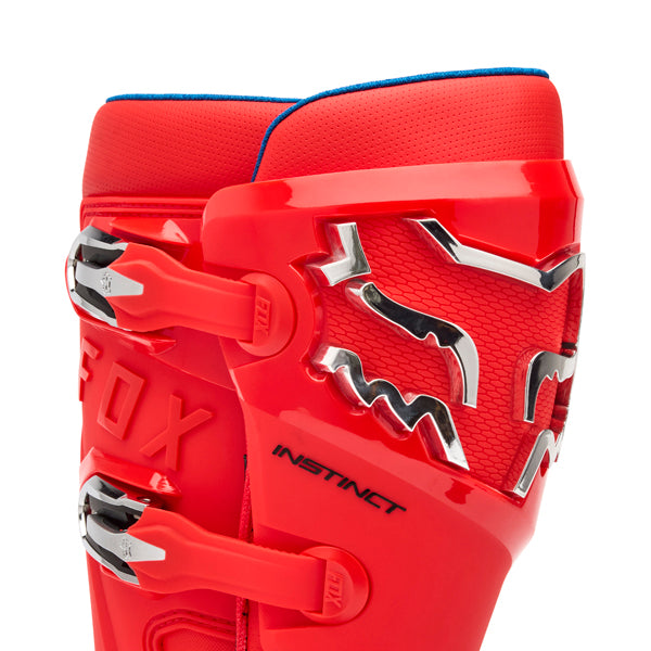 Fox Racing Instinct Boots product image in Wht/Blk/Gry sizes 8, 9, 9.5, 10, 10.5, 11, 11.5, 12, 13, 14 SKU 36361-537-. Boots | Available at BTO Sports