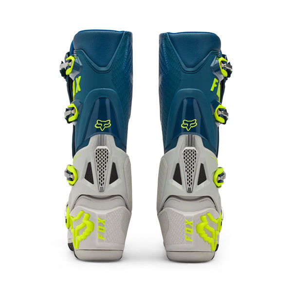 Fox Racing Instinct Boots product image in Wht/Blk/Gry sizes 8, 9, 9.5, 10, 10.5, 11, 11.5, 12, 13, 14 SKU 36361-537-. Boots | Available at BTO Sports