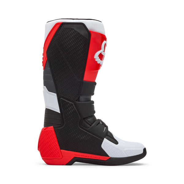 Fox Racing Comp Boots rear view in Wht/Flo/Red sizes 8, 9, 9.5, 10, 10.5, 11, 11.5, 12, 13, 14 SKU 36362-047-. Boots | Available at BTO Sports