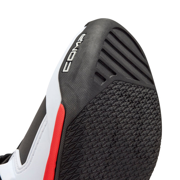 Fox Racing Comp Boots product image in Wht/Flo/Red sizes 8, 9, 9.5, 10, 10.5, 11, 11.5, 12, 13, 14 SKU 36362-047-. Boots | Available at BTO Sports