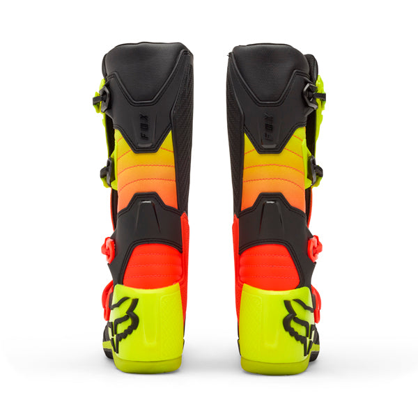 Fox Racing Comp Boots product image in Wht/Flo/Red sizes 8, 9, 9.5, 10, 10.5, 11, 11.5, 12, 13, 14 SKU 36362-047-. Boots | Available at BTO Sports