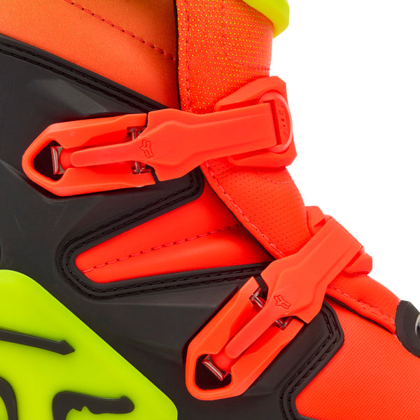 Fox Racing Comp Boots product image in Wht/Flo/Red sizes 8, 9, 9.5, 10, 10.5, 11, 11.5, 12, 13, 14 SKU 36362-047-. Boots | Available at BTO Sports