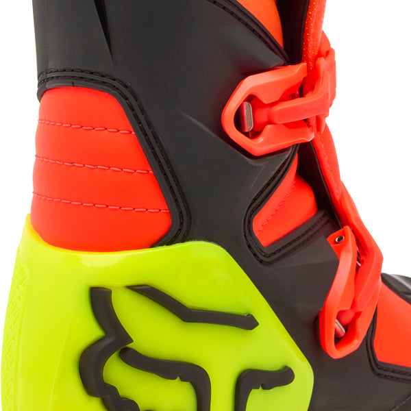 Fox Racing Comp Boots product image in Wht/Flo/Red sizes 8, 9, 9.5, 10, 10.5, 11, 11.5, 12, 13, 14 SKU 36362-047-. Boots | Available at BTO Sports