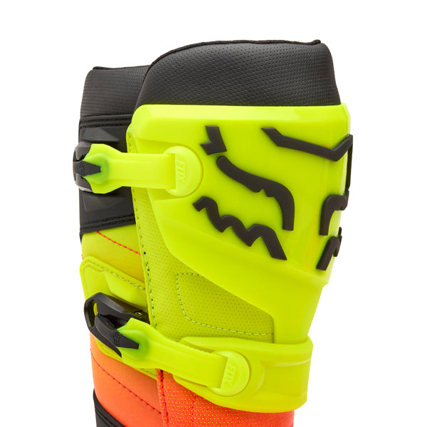 Fox Racing Comp Boots product image in Wht/Flo/Red sizes 8, 9, 9.5, 10, 10.5, 11, 11.5, 12, 13, 14 SKU 36362-047-. Boots | Available at BTO Sports