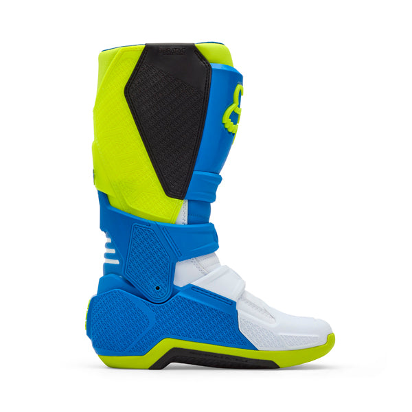 Fox Racing Motion Boots rear view in Blu/Gry/Wht sizes 5, 6, 7, 8, 9, 9.5, 10, 10.5, 11, 11.5, 12, 13, 14 SKU 36363-424-. Boots | Available at BTO Sports