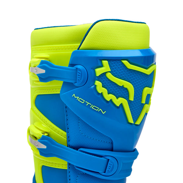 Fox Racing Motion Boots product image in Blu/Gry/Wht sizes 5, 6, 7, 8, 9, 9.5, 10, 10.5, 11, 11.5, 12, 13, 14 SKU 36363-424-. Boots | Available at BTO Sports