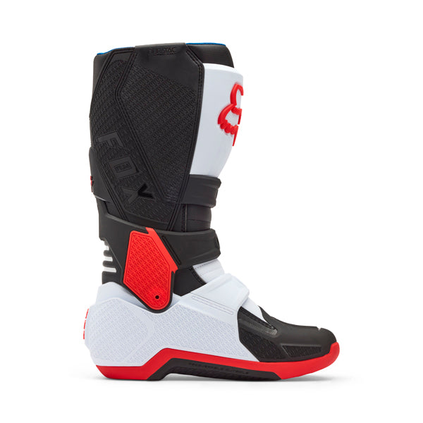 Fox Racing Motion Boots rear view in Blu/Gry/Wht sizes 5, 6, 7, 8, 9, 9.5, 10, 10.5, 11, 11.5, 12, 13, 14 SKU 36363-424-. Boots | Available at BTO Sports