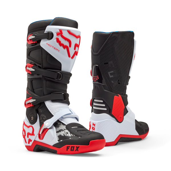 Fox Racing Motion Boots product image in Blu/Gry/Wht sizes 5, 6, 7, 8, 9, 9.5, 10, 10.5, 11, 11.5, 12, 13, 14 SKU 36363-424-. Boots | Available at BTO Sports