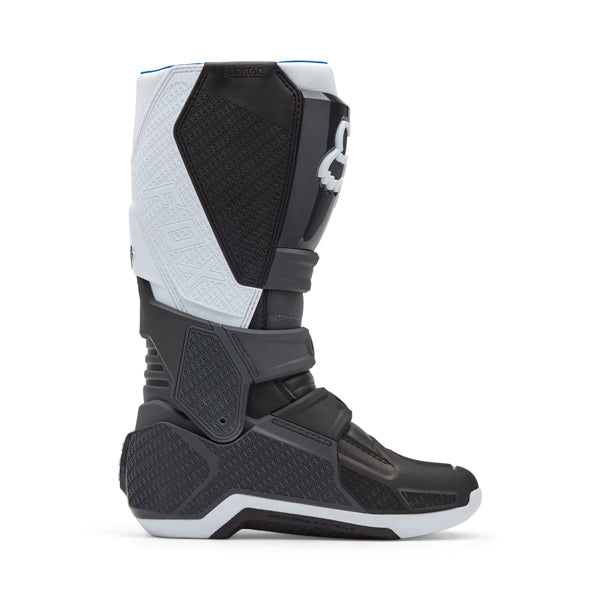 Fox Racing Motion Boots rear view in Blu/Gry/Wht sizes 5, 6, 7, 8, 9, 9.5, 10, 10.5, 11, 11.5, 12, 13, 14 SKU 36363-424-. Boots | Available at BTO Sports