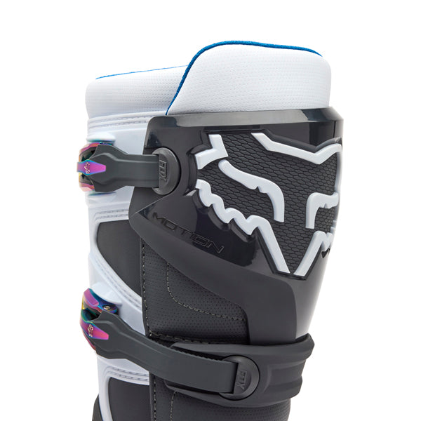 Fox Racing Motion Boots product image in Blu/Gry/Wht sizes 5, 6, 7, 8, 9, 9.5, 10, 10.5, 11, 11.5, 12, 13, 14 SKU 36363-424-. Boots | Available at BTO Sports