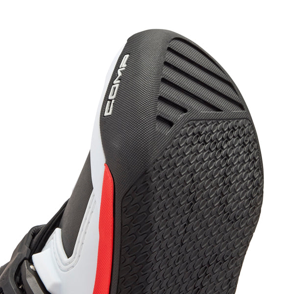 Fox Racing Comp Boots (Youth) product image in Wht/Flo/Red sizes Y-1, Y-2, Y-3, Y-4, Y-5, Y-6, Y-7, Y-8 SKU 36364-047-. Boots | Available at BTO Sports