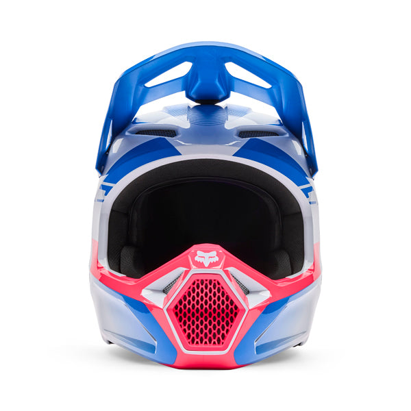 Image of Fox Racing - V1 Collect Helmet (Youth) | SKU 36379-086 | Colors: Blue/Pink, Grey/Yellow | Sizes: Y-SM to Y-LG | Available at BTO Sports