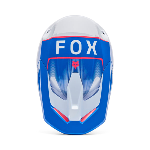 Image of Fox Racing - V1 Collect Helmet (Youth) | SKU 36379-086 | Colors: Blue/Pink, Grey/Yellow | Sizes: Y-SM to Y-LG | Available at BTO Sports