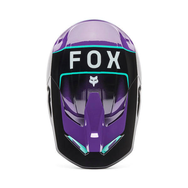 Image of Fox Racing - V1 Collect Helmet | SKU 36380-002 | Colors: Blue/Pink, Grape, Grey/Yellow, Blue | Sizes: XS to 2X | Available at BTO Sports
