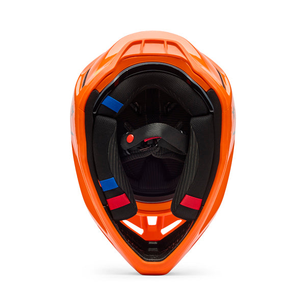 Image of Fox Racing - V3 RS Fracture Helmet | SKU 36382-008 | Colors: Flo Orange, Flo Red, White | Sizes: XS to 2X | Available at BTO Sports