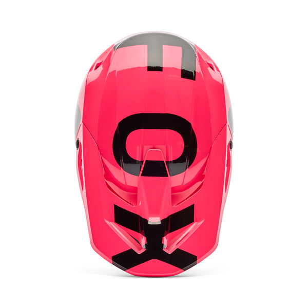 Top-down view of helmet in pink showing intake vents and visor mount, SKU 36385170, sizes XS, SM, MD, LG, XL, size XS, sizes XS to XL.