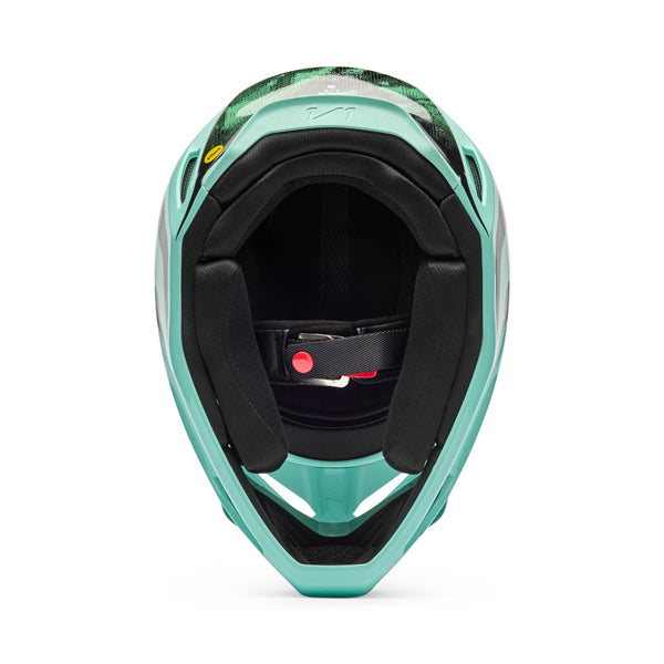 Image of Fox Racing - V1 Kairos Helmet (Youth) | SKU 36388-295 | Colors: Tangerine, Turquoise | Sizes: Y-SM to Y-LG | Available at BTO Sports