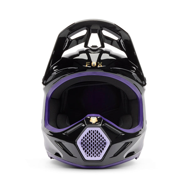 Image of Fox Racing - V3 Drip Helmet | SKU 36391-166 | Colors: Black/Purple, Turquoise | Sizes: XS to 2X | Available at BTO Sports