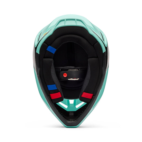 Image of Fox Racing - V3 Drip Helmet | SKU 36391-166 | Colors: Black/Purple, Turquoise | Sizes: XS to 2X | Available at BTO Sports